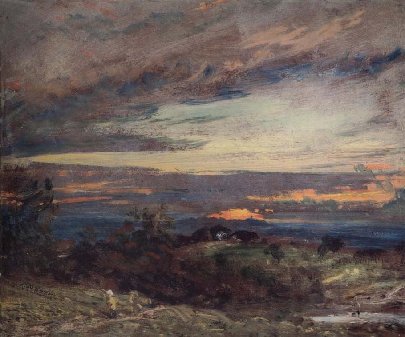 John Constable Hampstead Heath,sun setting over Harrow 12 September 1821 Germany oil painting art